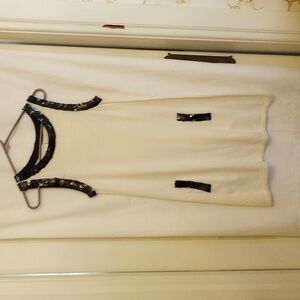 Aqua white knit dress, size large.